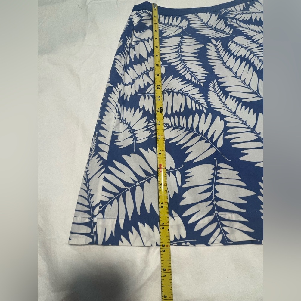 BODEN Women’s Blue Purple & White Leaf Print 100%Cotton A-Line Skirt Size US 6P - Picture 9 of 11